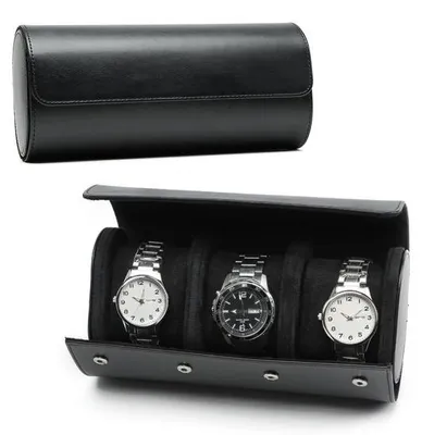 Produktbild von Uhrenbox aus hochwertigem Kunstleder – Uhrenetui – Organizer – Reiseetui – Geeignet für 3 Uhren – Elegantes Design – Uhrenkoffer