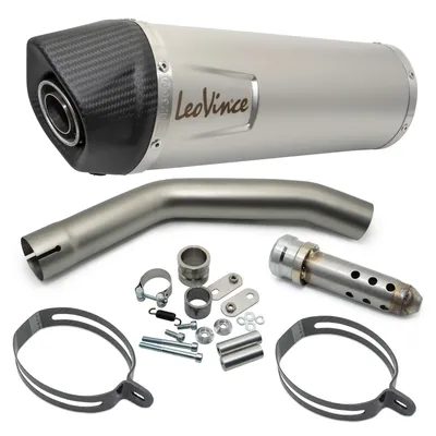 Obrázek produktu pro Tlumič výfuku LeoVince LV ONE EVO s homologací, nerezová ocel, karbonová koncovka kompatibilní s Vespa GTS 125 Super 2009–2015 / 250 2005–2013 / 300 Super 2008–2015 / 300 Supersport 2010–2015