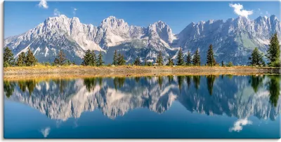Produktbild von ARTland Leinwandbild Kaisergebirge Tirol Größe: 60x30 cm