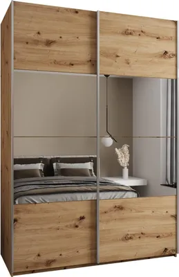 Produktbild von MEBLE KRYSPOL LUX 4 Schrank - 245,5x170x64cm - Artisan, Artisan, Silber