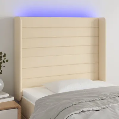 Produktbild von The Living Store LED Kopfteil Creme 103x16x118/128 cm Stoff