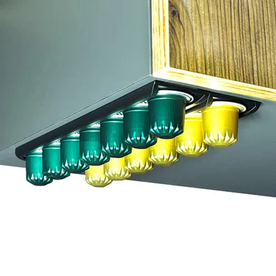 Produktbild von Kaffeekapselhalter selbstklebend - 2er Set - Schwarz - Kapselhalter für Wand & Schrank