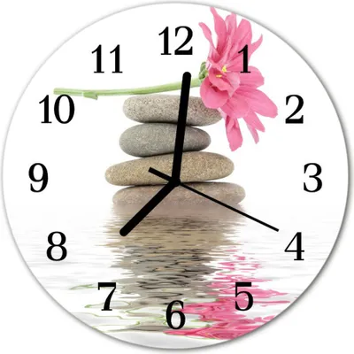 Produktbild von Glasuhr Wanduhr Küchenuhr Echt-Glas 30fi cm Steine weiß