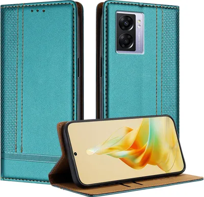 Image de Etui pour OPPO A57 5G étui en cuir avec fonction stand vert