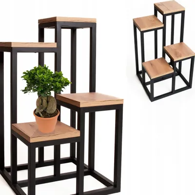 Zdjęcie produktu dla Kwietnik Kaskadowy Metalowy Półka Loft Piramida