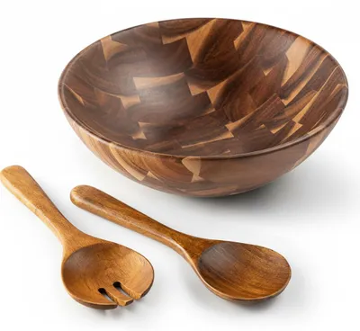 Immagine prodotto di InAndOutdoorMatch - Set di ciotole in legno di acacia - 3 pezzi