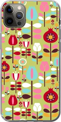 Produktbild von MuchoWow® Handyhülle Schutzhülle Hülle für Telefoonhoesje iPhone 12 Pro Max Muster - Blumen - Farben Silikon Softcase Handy Hülle - Hartschale
