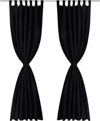 Immagine prodotto di vidaXL Tende 2 pezzi in raso 140 x 225 cm nero