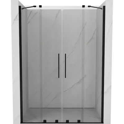 Obrázok produktu pre Mexen Velar Duo posúvacie sprchové dvere 160 cm, Priehľadné, Čierne - 871-160-000-02-70