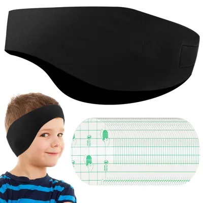 Obrázek produktu pro Čelenka do bazénu pro děti, neoprenová, vodotěsná, s 40 kusy uší, vhodná pro věk 1-8 let