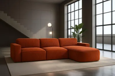 Produktbild von Kaiser Möbel Ecksofa Cursal Round L-Form, Stoff Poso, Kupfer, Rechts