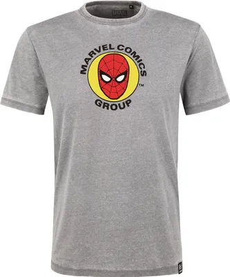 Produktbild von Recovered T-Shirt Marvel Spider-Man Circle Light Grey mit coolem Spider-Man-Print Light Grey S