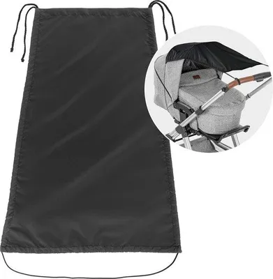 Produktbild von Famanu Sonnenblende Kinderwagen - UV-Schutz für Babys - Universelle Passform - ca. 33-96 x 67 cm - Schwarz