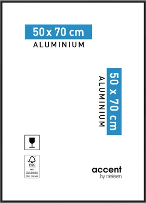 Produktbild von accent by nielsen Aluminium Bilderrahmen Accent, 50x70 cm, Schwarz Matt