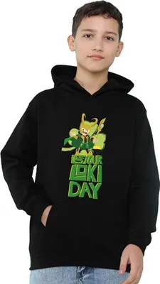 Produktbild von Loki - "Loki Day" Hoodie zum Überziehen für Kinder, St Patricks-Tag TV24133 (152-158) (Schwarz)