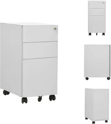 Zdjęcie produktu dla vidaXL Szafka na dokumenty na kółkach jasnoszara 30x45x59 cm stal - Szafki na dokumenty