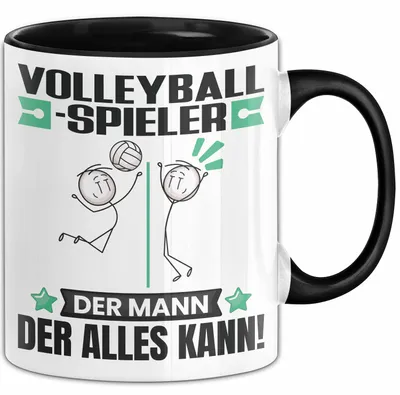 Produktbild von Volleyballspieler Tasse Geschenk für Volleyballspieler Der Mann Der Alles Kann Geschenkidee zum Geburtstag (Schwarz)