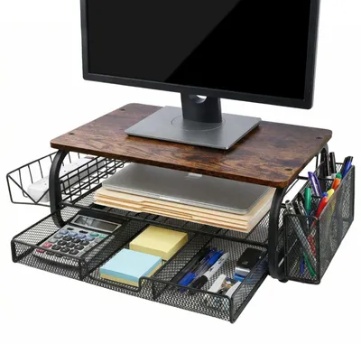 Monitorständer mit Schublade, Erhöhung für Desktop-Computermonitor, Büro
