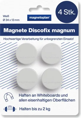 Produktbild von Discofix Magnum geblistert weiß 34mm 4St