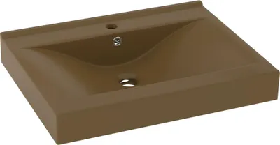 Produktbild von vidaXL Luxus-Waschbecken mit Hahnloch Matt-Creme 60x46 cm Keramik