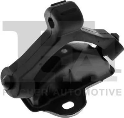 A black automotive part, likely an engine mount, is shown against a white background.