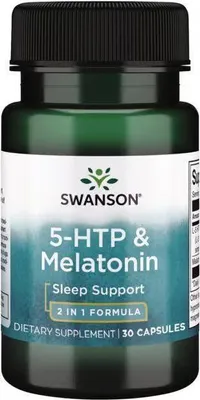 Produktbild von 5-HTP 50 mg & Melatonin 3 mg 30 Kapseln Swanson Health Products
