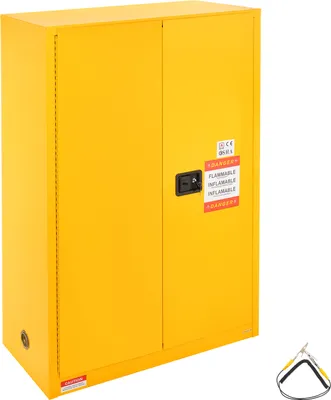 Image de Armoire de sécurité pour liquides inflammables, 170 litres, armoire de stockage pour liquides inflammables en acier laminé à froid, dimensions : 42,9 x 18,1 x 165,61 cm