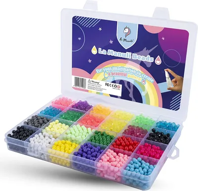 Obrázek produktu pro Vodní korálky La Manuli – 3300 ks, 24 barev, kreativní sada v praktické krabičce