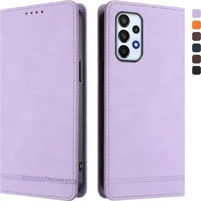 Image de Etui pour Samsung Galaxy A23 5G/4G, étui rétro en cuirPolyuréthaneavec support et fentes pour cartes Violet