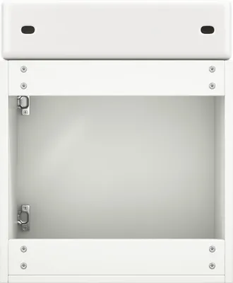 Image de OKWISH Meuble Lavabo Avec Vasque - Meuble Sous-Vasque Suspendu Compact Pour Petite Salle De Bain - MDF - Blanc - 46x26x56 Cm