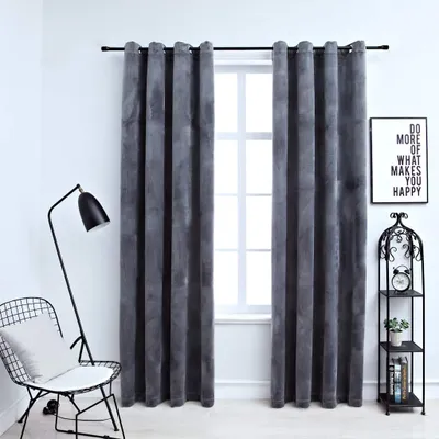 Immagine prodotto di Vidaxl Vorhang Blackout mit Ringen 2 ST 140x245 cm Samt schwarz