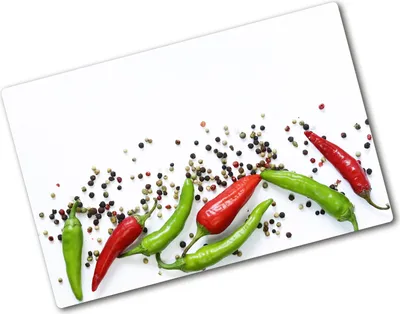 Produktbild von Tulup Glas Herdabdeckplatte - 80x52 cm - Glaskeramikkochfeld-Abdeckung Spritzschutz Glasabdeckplatte - Einteilig - Essen & Getränke - Chilischoten - Mehrfarbig