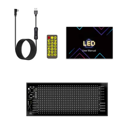 Produktbild von Partybeleuchtung, LED Laufschrift Anzeigetafel, Scrollendes LED-Schild, Programmierbare Leuchtschild, Flexibles LED-Display, 9.2*37.4 cm, Smart APP