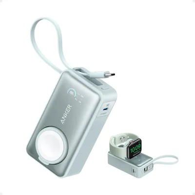 Produktbild von Anker MagGo Powerbank (10.000mAh, 35W, für Apple Watch) Sprout Green