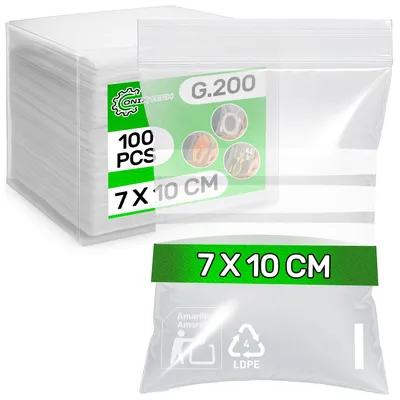 100 Beutel mit Etikett, 7 x 10 cm, 0,05 mm, Polyethylen