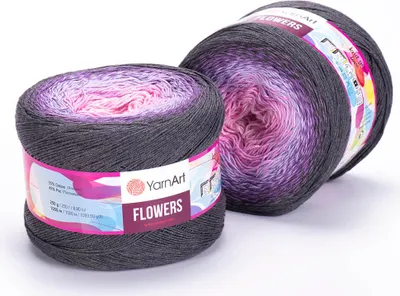 Produktbild von YarnArt Flowers Garn 1000 m x 250 g, Baumwollmischung, mehrfarbig, weich
