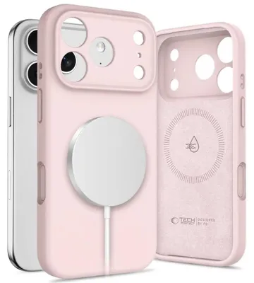 Zdjęcie produktu dla Etui Tech-Protect Silicone Magsafe Naiphone 17 Pro - Różowe
