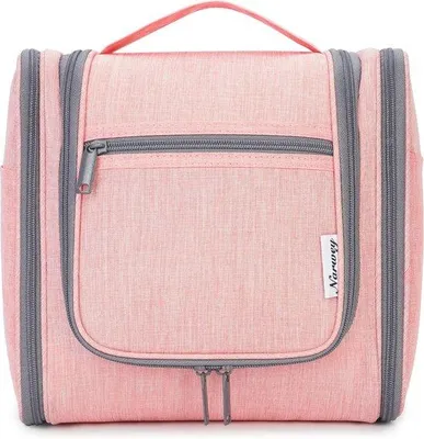 Produktbild von Famanu Kosmetiktasche Große Hänge-Toilettentasche - Rosa, Kompakt und Wasserbeständig