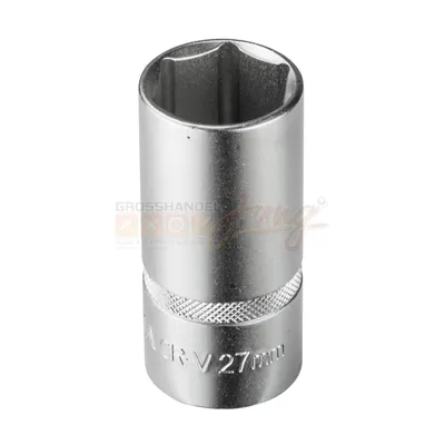 Produktbild von Stecknuss Sechskant 27mm 6 Kant 1/2' lang (CR-V)