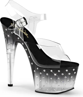 Produktbild von STARDUST-708T Damen Sandale von Pleaser, Transparent Schwarz , EU 37, US 7