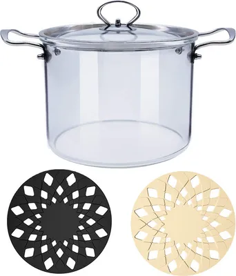 Produktbild von Suppentopf Glastopf mit Deckel Transparent Glas Kochtopf  3.5 L
