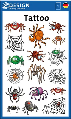 Produktbild von Avery Zweckform - Tattoo Aufkleber - Spinnen - 56693