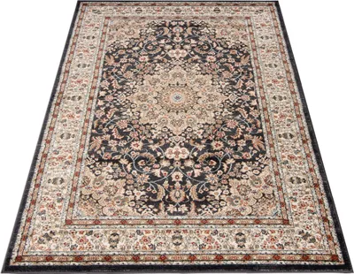 Produktbild von Teppich Orientteppich Klassik Orientalisch Muster - Wohnzimmer -9473b anthracite - Farbe: Grau, Grösse: 200 x 300 cm