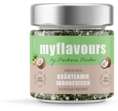 Produktbild von myflavours by Barbara Becker Kräutermix Indonesisch 29g, mit gefriergetrockneten Kräutern - wie frisch aus dem Garten