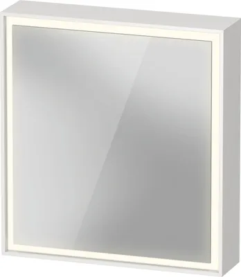 Image de Duravit L-Cube armoire de toilette avec éclairage LED, blanc, 650x155x700mm, 1 porte, charnière à droite, prise F, LC7550R18180010
