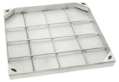Zdjęcie produktu dla Pokrywa studzienki, stal nierdzewna 201, 60 x 60 cm, grubość 3 mm, nośność do 150 kg, montaż zlicowany