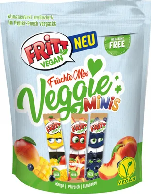 Produktbild von Fritt Vegan Früchte Mix Veggie Minis Kaubonbon Streifen 135g