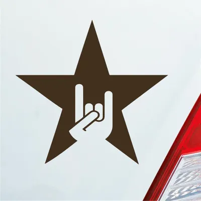 Produktbild von Auto Aufkleber Pommesgabel Rock Ring Festival Heavy Metal 10x10 cm Braun Sticker Heckscheibenaufkleber