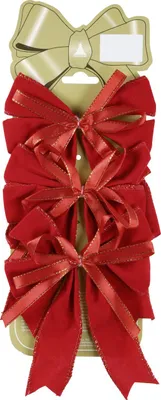 Produktbild von Weihnachtsdeko Schleifen aus Samt 15 cm rot - 3 Stück