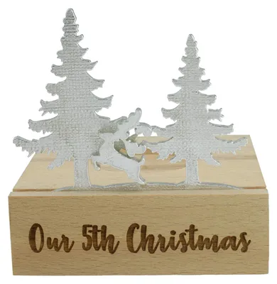 Teelichthalter Rentier-Silhouette, 5. Weihnachten, Metall